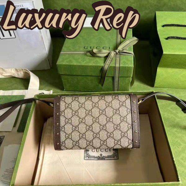 Replica Gucci Unisex GG Mini Bag Beige Ebony GG Supreme Canvas 4