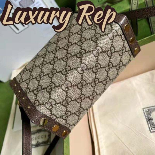 Replica Gucci Unisex GG Mini Bag Beige Ebony GG Supreme Canvas 6