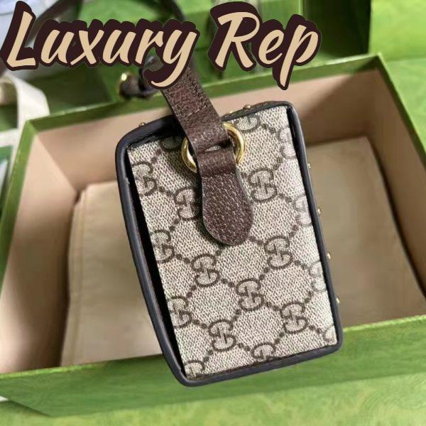 Replica Gucci Unisex GG Mini Bag Beige Ebony GG Supreme Canvas 7