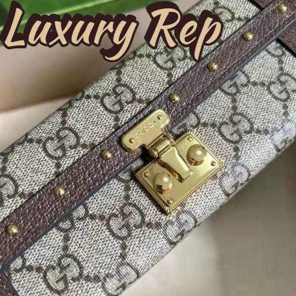 Replica Gucci Unisex GG Mini Bag Beige Ebony GG Supreme Canvas 8