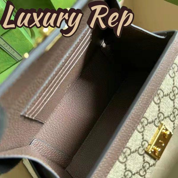 Replica Gucci Unisex GG Mini Bag Beige Ebony GG Supreme Canvas 9