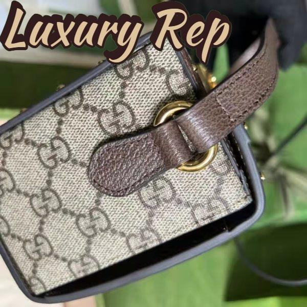 Replica Gucci Unisex GG Mini Bag Beige Ebony GG Supreme Canvas 10