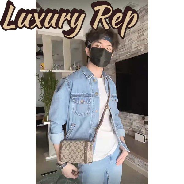 Replica Gucci Unisex GG Mini Bag Beige Ebony GG Supreme Canvas 12
