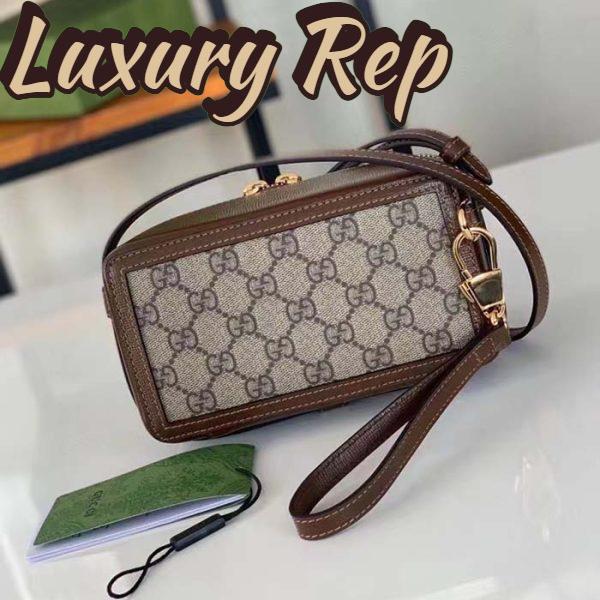 Replica Gucci Unisex GG Mini Bag Interlocking G Beige Ebony GG Supreme Fabric 6