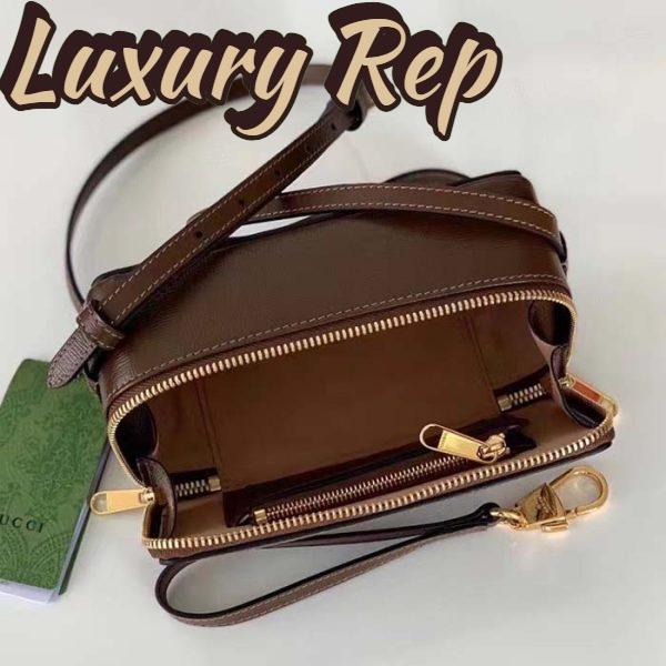 Replica Gucci Unisex GG Mini Bag Interlocking G Beige Ebony GG Supreme Fabric 9