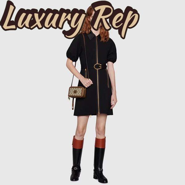 Replica Gucci Unisex GG Mini Bag Interlocking G Beige Ebony GG Supreme Fabric 11