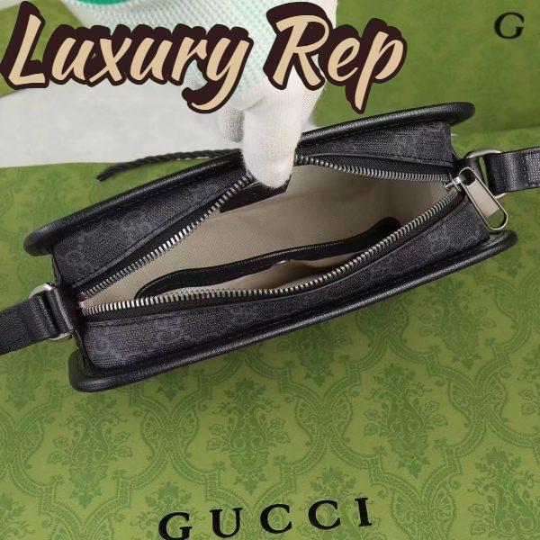 Replica Gucci Unisex GG Mini Bag Interlocking G Black GG Supreme Canvas Leather 6