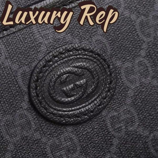 Replica Gucci Unisex GG Mini Bag Interlocking G Black GG Supreme Canvas Leather 7
