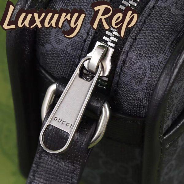 Replica Gucci Unisex GG Mini Bag Interlocking G Black GG Supreme Canvas Leather 9