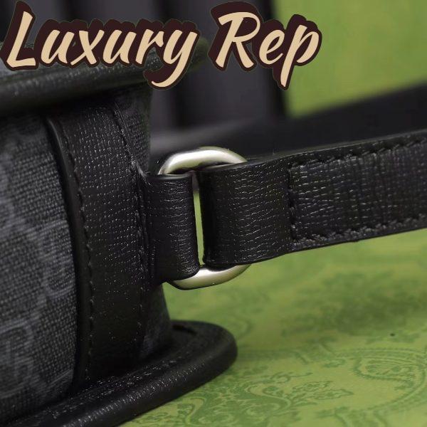 Replica Gucci Unisex GG Mini Bag Interlocking G Black GG Supreme Canvas Leather 10