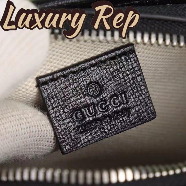 Replica Gucci Unisex GG Mini Bag Interlocking G Black GG Supreme Canvas Leather 12
