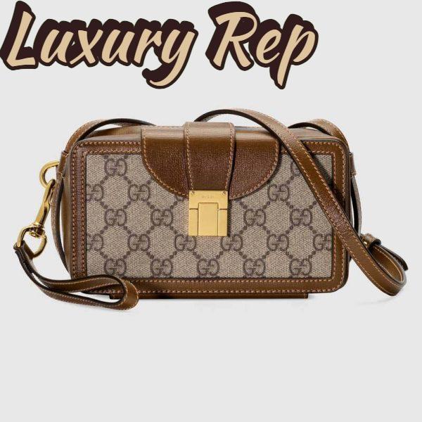 Replica Gucci Unisex GG Mini Bag with Clasp Closure GG Supreme Canvas