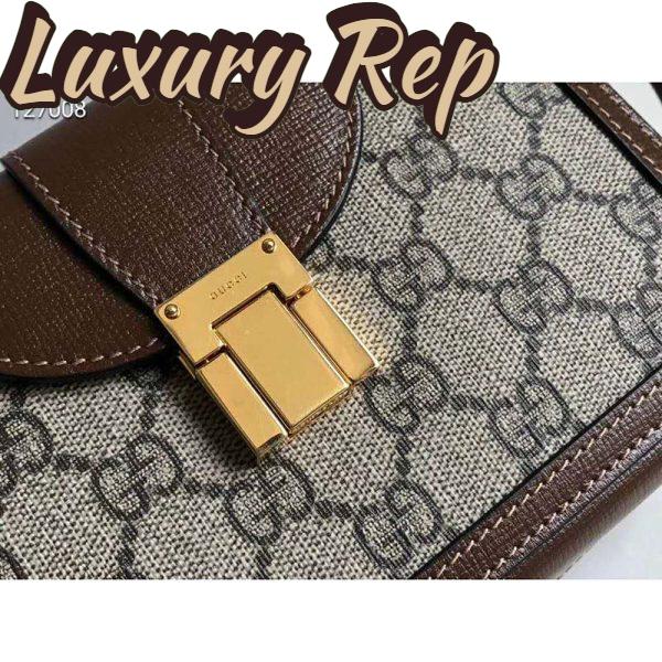 Replica Gucci Unisex GG Mini Bag with Clasp Closure GG Supreme Canvas 15