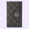 Replica Gucci Unisex GG Ophidia Card Case Grey Black Supreme Canvas Double G