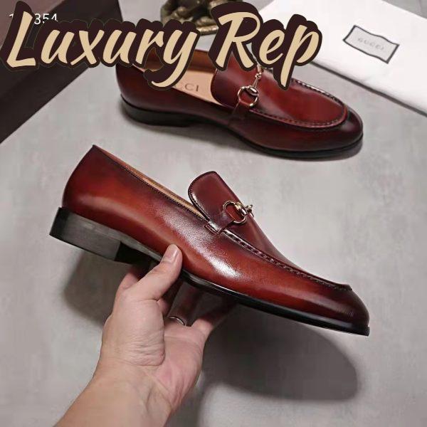 Replica Gucci GG Men Jordaan Leather Loafer Dark Brown Leather Horsebit Blake Construction 6