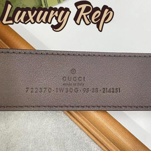 Replica Gucci Unisex Belt Rectangular Buckle Beige Ebony GG Supreme Canvas 3.6 CM Width 11