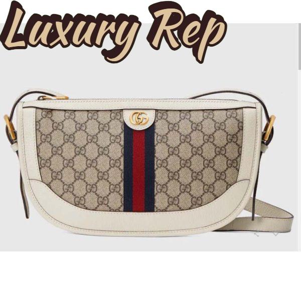 Replica Gucci Unisex GG Ophidia Large Shoulder Bag Beige Ebony GG Supreme Canvas