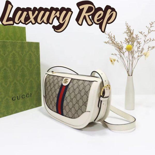 Replica Gucci Unisex GG Ophidia Large Shoulder Bag Beige Ebony GG Supreme Canvas 4
