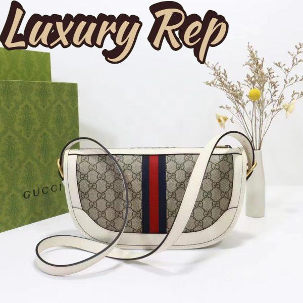 Replica Gucci Unisex GG Ophidia Large Shoulder Bag Beige Ebony GG Supreme Canvas 5