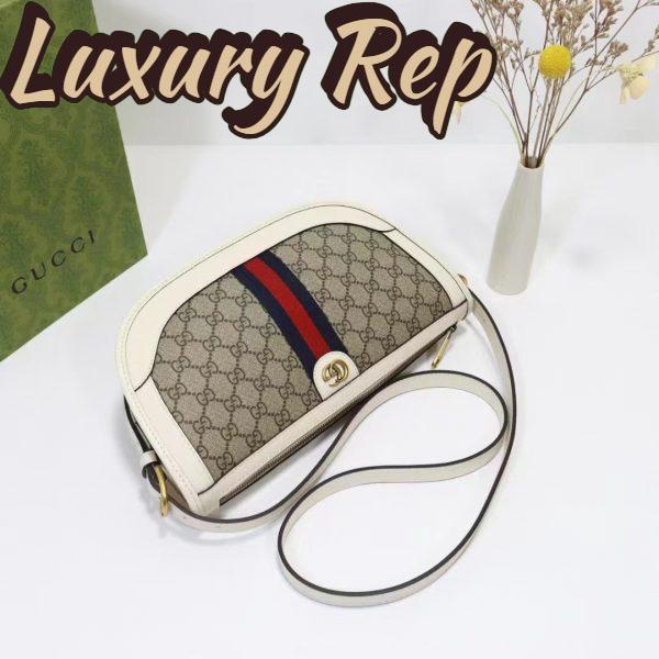 Replica Gucci Unisex GG Ophidia Large Shoulder Bag Beige Ebony GG Supreme Canvas 7