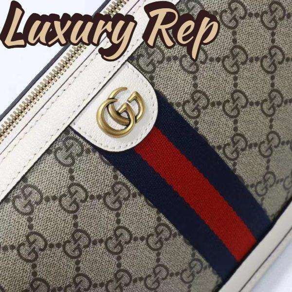 Replica Gucci Unisex GG Ophidia Large Shoulder Bag Beige Ebony GG Supreme Canvas 9