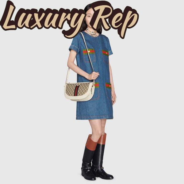 Replica Gucci Unisex GG Ophidia Large Shoulder Bag Beige Ebony GG Supreme Canvas 12