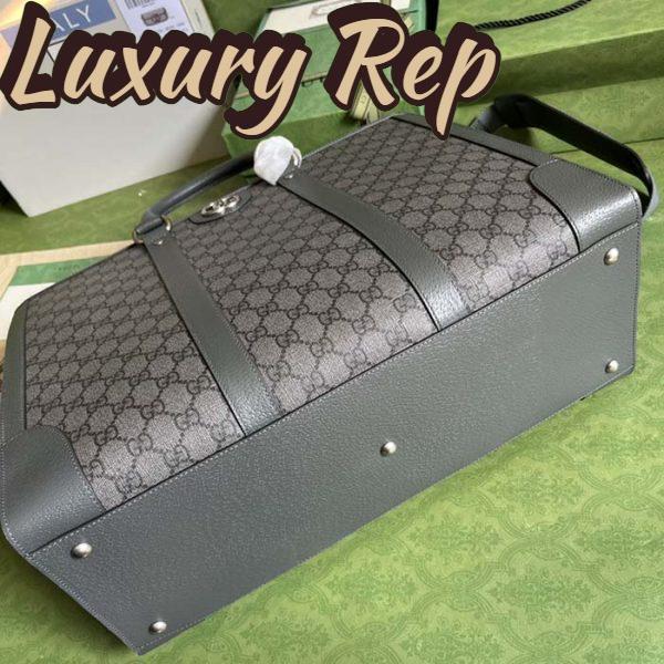 Replica Gucci Unisex GG Ophidia Large Tote Bag Grey Black GG Supreme Canvas 6