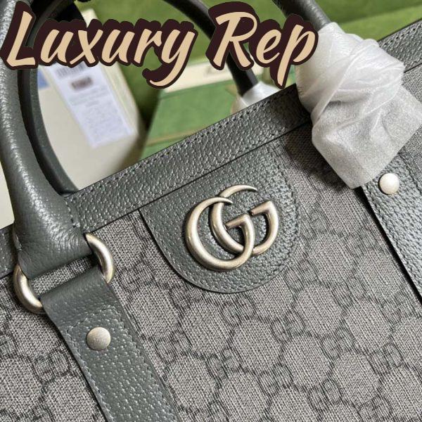 Replica Gucci Unisex GG Ophidia Large Tote Bag Grey Black GG Supreme Canvas 10