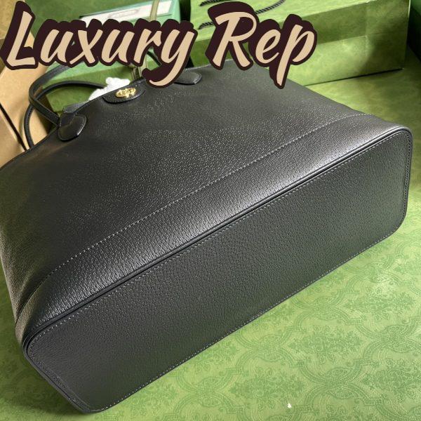 Replica Gucci Unisex GG Ophidia Medium Tote Bag Black Leather Double G 8