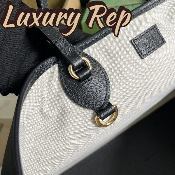 Replica Gucci Unisex GG Ophidia Medium Tote Bag Black Leather Double G 11