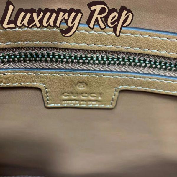 Replica Gucci Unisex GG Python Shoulder Bag Double G Beige Ebony GG Supreme Canvas 11