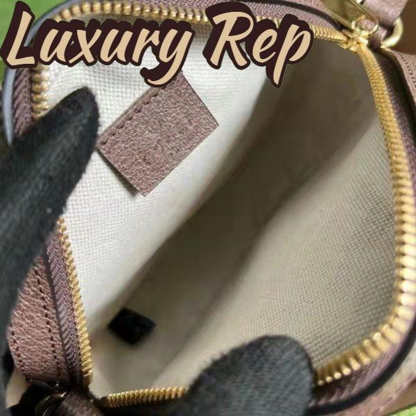 Replica Gucci Unisex GG Round Shoulder Bag Double G Beige Supreme Canvas 10