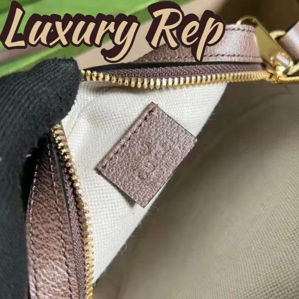 Replica Gucci Unisex GG Round Shoulder Bag Double G Beige Supreme Canvas 11