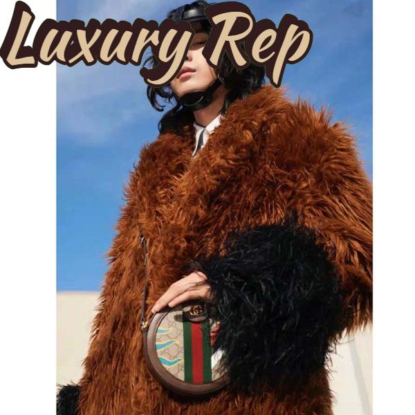Replica Gucci Unisex GG Round Shoulder Bag Double G Beige Supreme Canvas 14