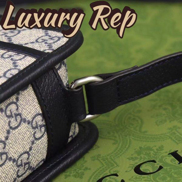 Replica Gucci Unisex GG Shoulder Bag Beige Blue GG Supreme Canvas Interlocking G 10