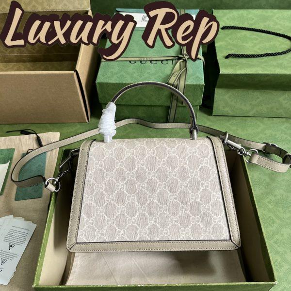Replica Gucci Unisex GG Small Dionysus Top Handle Bag Beige White Supreme Canvas 4