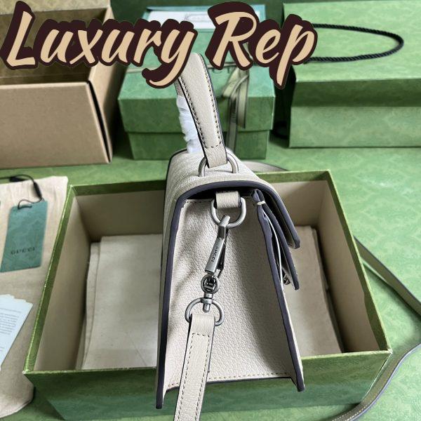 Replica Gucci Unisex GG Small Dionysus Top Handle Bag Beige White Supreme Canvas 8