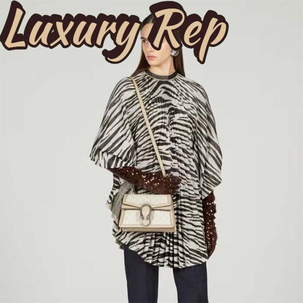 Replica Gucci Unisex GG Small Dionysus Top Handle Bag Beige White Supreme Canvas 12