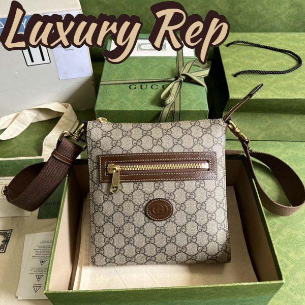 Replica Gucci Unisex GG Supreme Messenger Bag Beige Ebony GG Supreme Canvas 3