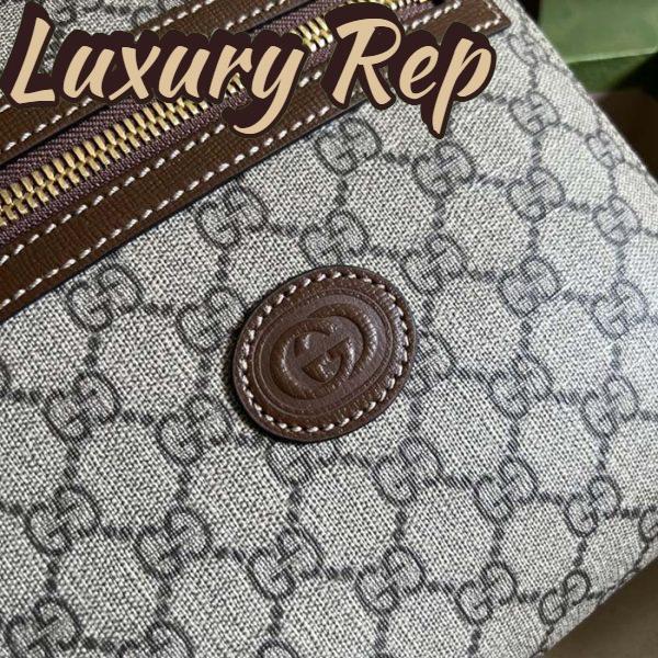 Replica Gucci Unisex GG Supreme Messenger Bag Beige Ebony GG Supreme Canvas 8