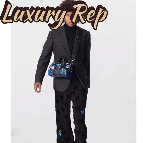 Replica Louis Vuitton LV Unisex Keepall 25 Sunrise Monogram Eclipse Coated Canvas Cowhide Leather 14