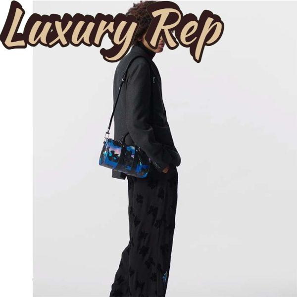 Replica Louis Vuitton LV Unisex Keepall 25 Sunrise Monogram Eclipse Coated Canvas Cowhide Leather 15