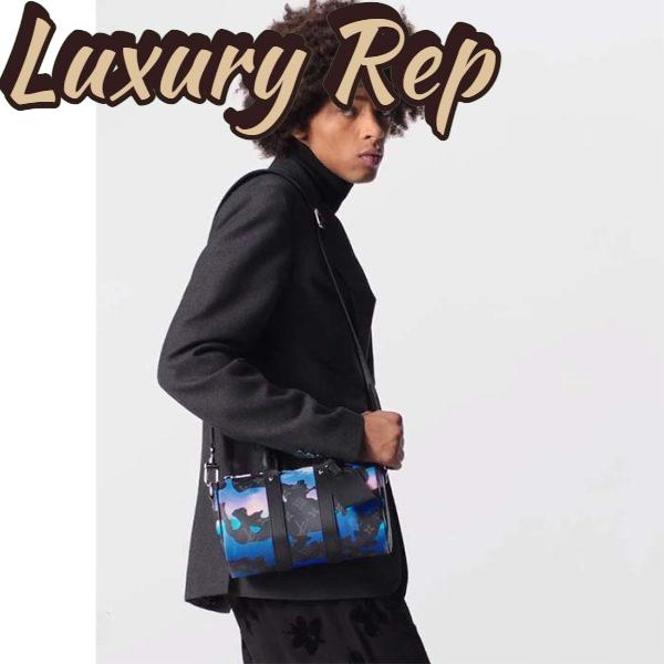 Replica Louis Vuitton LV Unisex Keepall 25 Sunrise Monogram Eclipse Coated Canvas Cowhide Leather 16