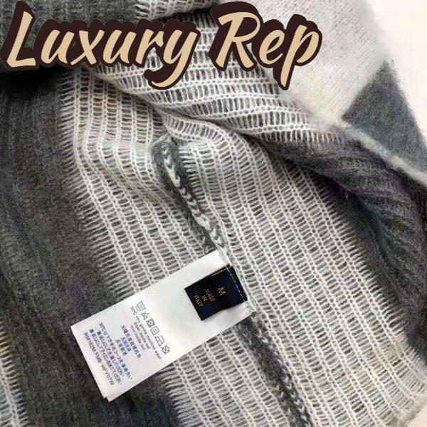 Replica Louis Vuitton LV Women USA Flag Mohair Jacquard Crewneck Sweater-Grey 10