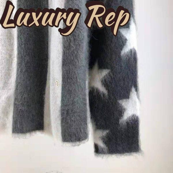 Replica Louis Vuitton LV Women USA Flag Mohair Jacquard Crewneck Sweater-Grey 11
