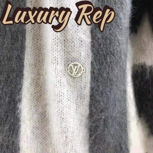 Replica Louis Vuitton LV Women USA Flag Mohair Jacquard Crewneck Sweater-Grey 12