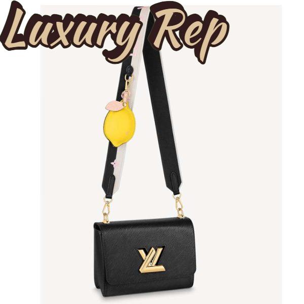 Replica Louis Vuitton LV Women Twist MM Lemon Handbag Black Epi Grained Cowhide