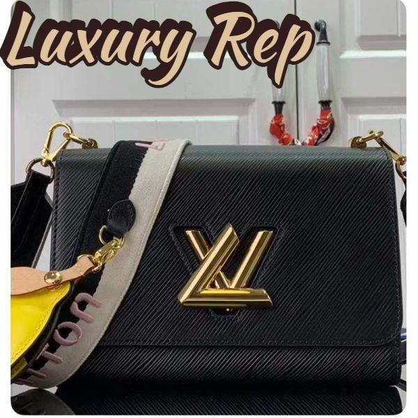 Replica Louis Vuitton LV Women Twist MM Lemon Handbag Black Epi Grained Cowhide 3