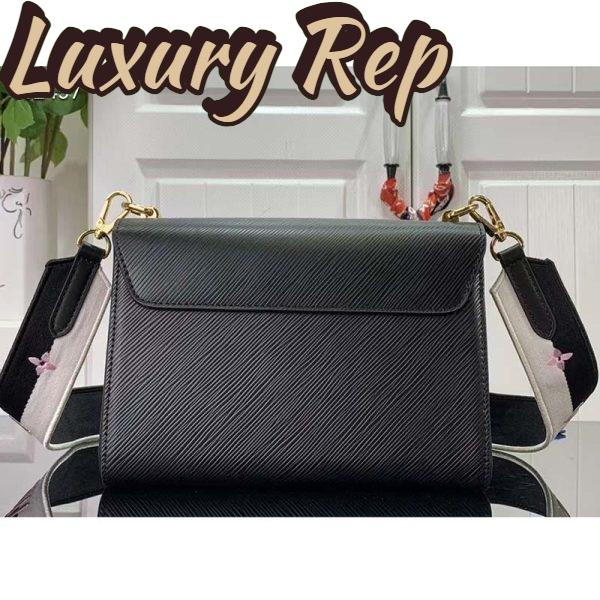 Replica Louis Vuitton LV Women Twist MM Lemon Handbag Black Epi Grained Cowhide 4