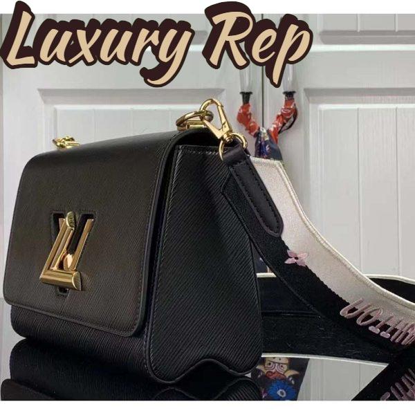 Replica Louis Vuitton LV Women Twist MM Lemon Handbag Black Epi Grained Cowhide 5